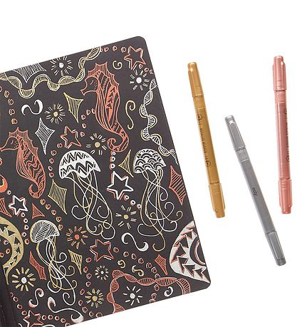 Ooly Dobbeltsidet Tuscher - 3 Stk - Modern Trio Dual Tip Metalli Ooly Dobbeltsidet Tuscher - 3 Stk - Modern Trio Dual Tip Metalli