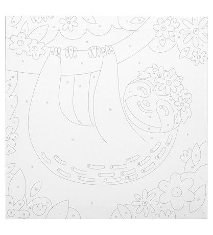 Ooly Paint By Number Sæt - Happy Sloth Ooly Paint By Number Sæt - Happy Sloth