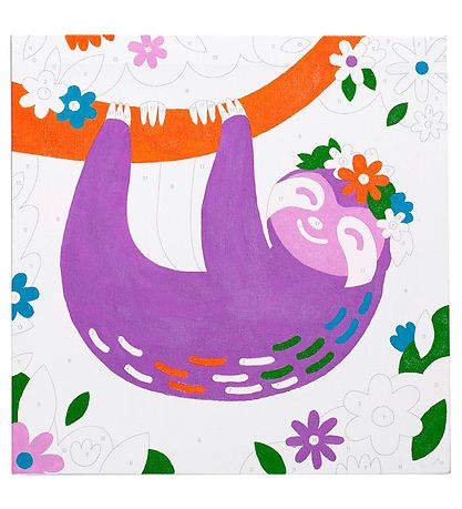 Ooly Paint By Number Sæt - Happy Sloth