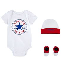 Converse Geschenkbox - Body k/ä m. Mütze und Krabbelschuhe - Wei