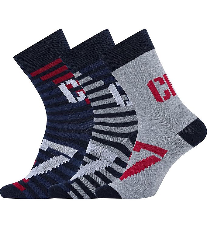 CR7 Strømper - 3-pak - Blå/Grå/Rød