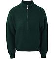 Hound Bluse - Strik - Zip - Dark Olive Hound Bluse - Strik - Zip - Dark Olive