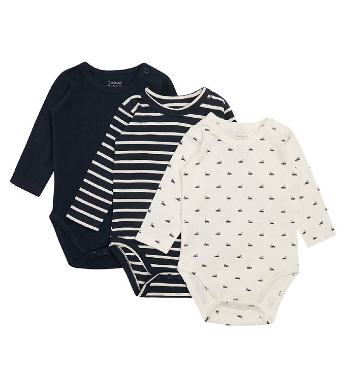 Hust and Claire Bertram Body Langærmet 3-Pak - Navy/Hvid