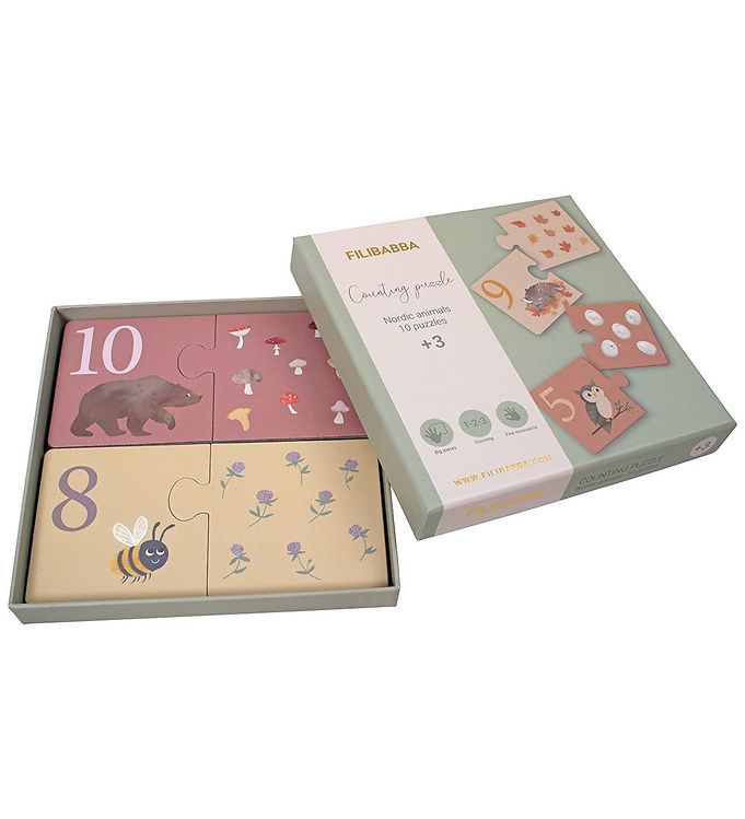 Filibabba Tælle Puslespil - Nordiske Dyr