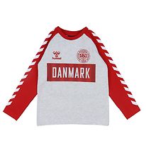 Hummel Bluse - DBU - hmlHooray - Gråmeleret/Rød Hummel Bluse - DBU - hmlHooray - Gråmeleret/Rød