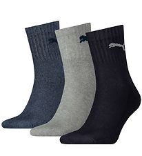 Puma Strømper - Short Crew - 3-pak - Navy/Grey/Shadow Blue Puma Strømper - Short Crew - 3-pak - Navy/Grey/Shadow Blue
