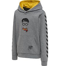 Hummel Hoodie - Grey Melange Potter Cuatro - Gray heather w. Pri