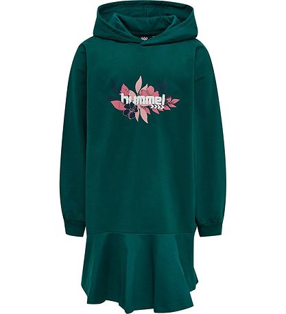 Hummel Kjole - hmlSaga Hoodie Dress - Deep Teal Hummel Kjole - hmlSaga Hoodie Dress - Deep Teal