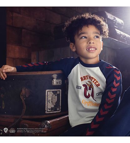 Hummel Bluse - hmlHarry Potter Boys - Marshmallow/Navy m. Print