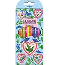 Eeboo Colouring Pencils - 12 Pcs - Neon - Hearts & Birds