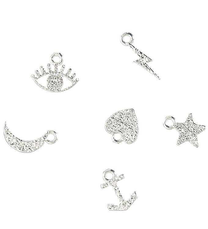 Me&My BOX Vedhæng - 6 Stk. - Ikoner - Sølvbelagt