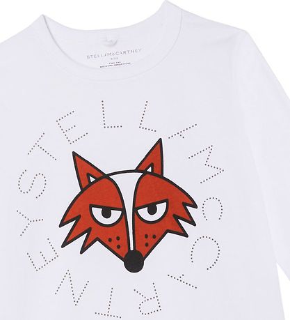 Stella McCartney Kids Bluse - Hvid m. Ræv