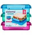 Sistema Madkasse - Sandwich Box - 450 ml - 3 Pak - Pink+Blå+Tur Sistema Madkasse - Sandwich Box - 450 ml - 3 Pak - Pink+Blå+Tur