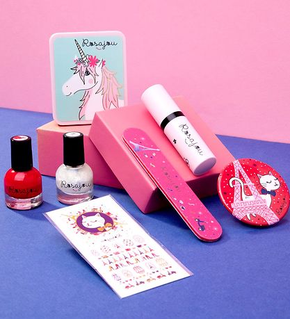 Rosajou Sminkesæt - Blush/Læbestift/Neglelak m.m. - 7 Dele Rosajou Sminkesæt - Blush/Læbestift/Neglelak m.m. - 7 Dele