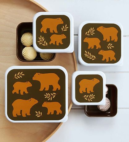 A Little Lovely Company Madkassesæt - 4 stk - Bears