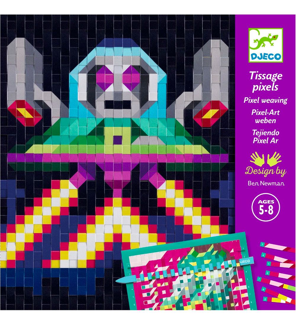 Djeco Creatieve Speelset - Mozaïek Set - Papier - Invaders FSC M - Djeco - OneSize - Knutselpakket