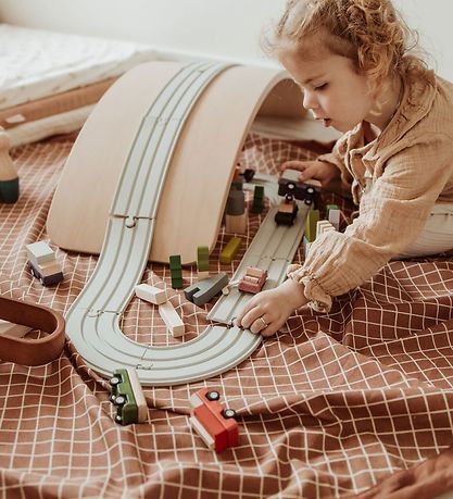 Play&Go Legetæppe - Ø140 - Grid Brown Play&Go Legetæppe - Ø140 - Grid Brown