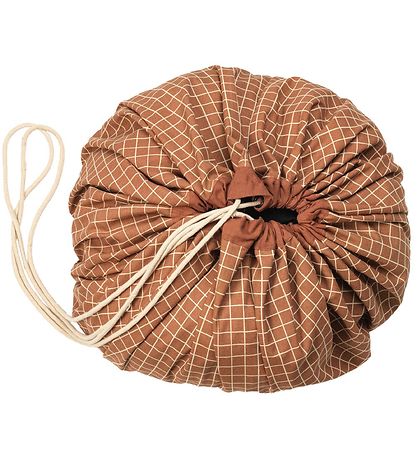 Play&Go Legetæppe - Ø140 - Grid Brown Play&Go Legetæppe - Ø140 - Grid Brown