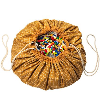 Play&Go Legetæppe - Ø140 - Grid Mustard Play&Go Legetæppe - Ø140 - Grid Mustard