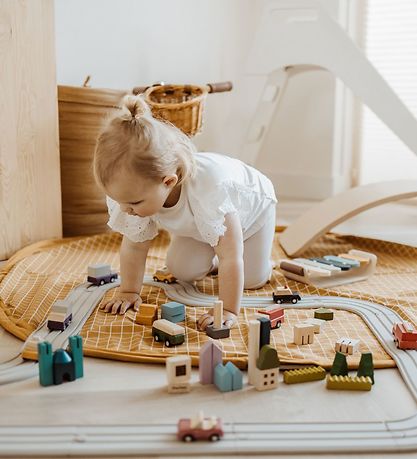 Play&Go Legetæppe - Ø140 - Grid Mustard Play&Go Legetæppe - Ø140 - Grid Mustard