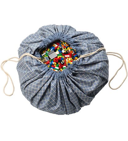 Play&Go Legetæppe - Ø140 - Grid Blue