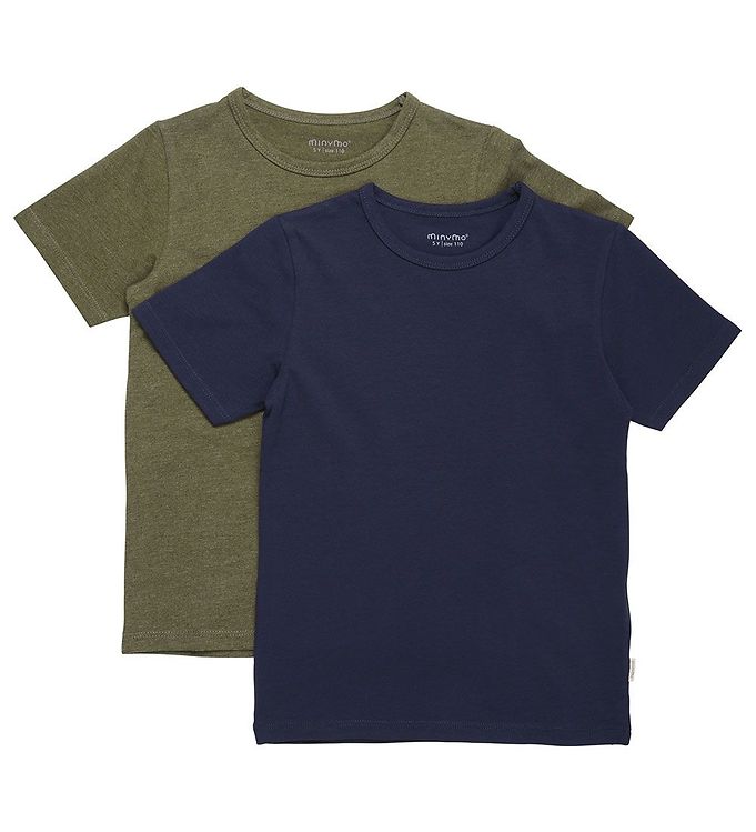 Minymo T-Shirt 2-Pak - Dark Olive