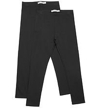 Minymo Leggings - 2-pak - Anthracite Black Minymo Leggings - 2-pak - Anthracite Black