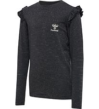 Hummel Blouse - hmlLumi - Black w. Silver stripes