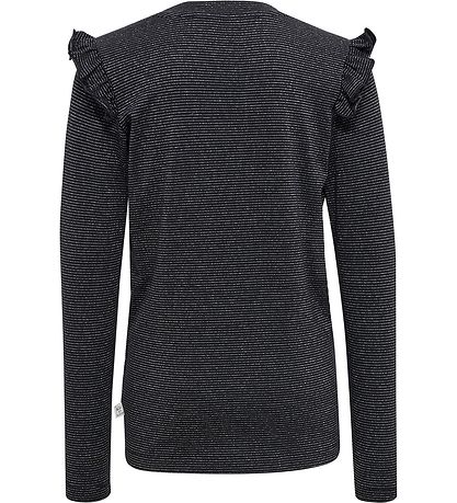 Hummel Blouse - hmlLumi - Black w. Silver stripes