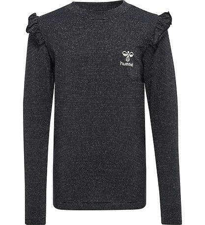 Hummel Blouse - hmlLumi - Black w. Silver stripes
