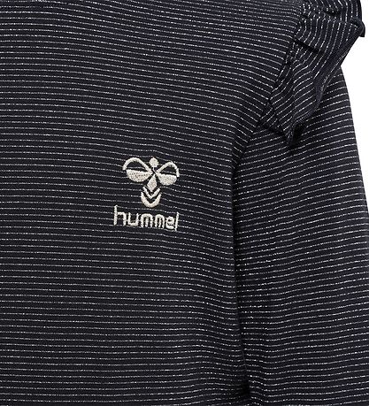 Hummel Blouse - hmlLumi - Black w. Silver stripes