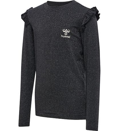 Hummel Blouse - hmlLumi - Black w. Silver stripes
