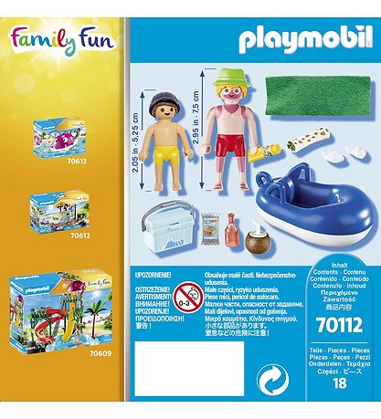 Playmobil Family Fun - Badegæst Med Badering - 70112 - 18 Dele