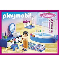 Playmobil Dollhouse - Badeværelse Med Karbad - 70211 - 51 Dele Playmobil Dollhouse - Badeværelse Med Karbad - 70211 - 51 Dele