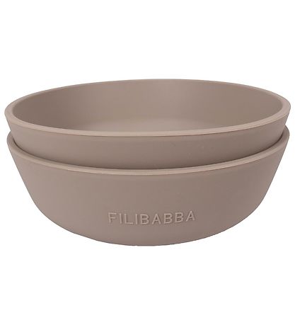 Filibabba Skål - Silikon - 2-pack - Warm Grey