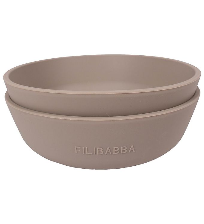 Filibabba Skål - Silikone - 2-Pak - Warm Grey billede