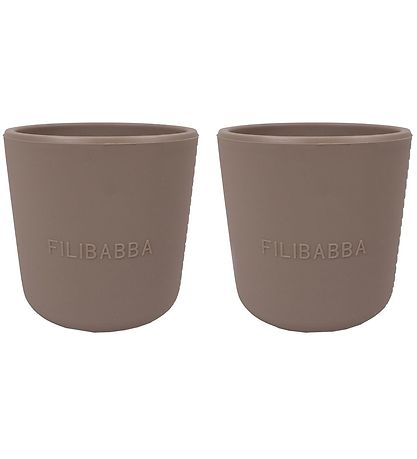 Filibabba Silicone Cup - 2-Pack - Warm Grey