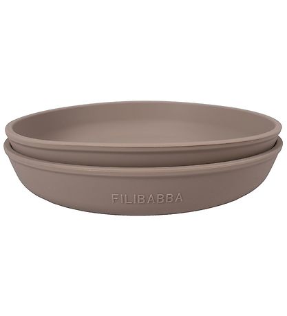 Filibabba Plates - Silicone - 2-Pack - Warm Grey
