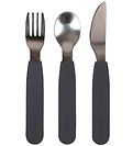 Filibabba Silikon Besteckset - Stone Grey