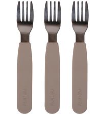 Filibabba Silikongabeln - 3er-Pack - Warm Grey