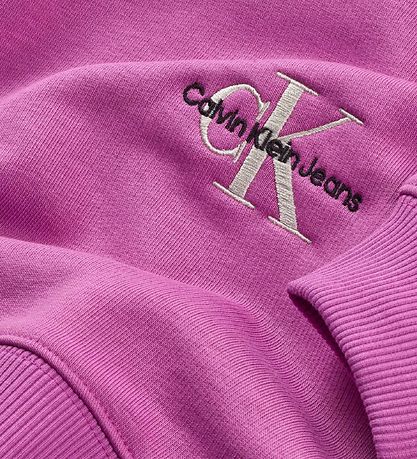 Calvin Klein Hættetrøje - Monogram Off Placed Hoodie - Iris Orch Calvin Klein Hættetrøje - Monogram Off Placed Hoodie - Iris Orch