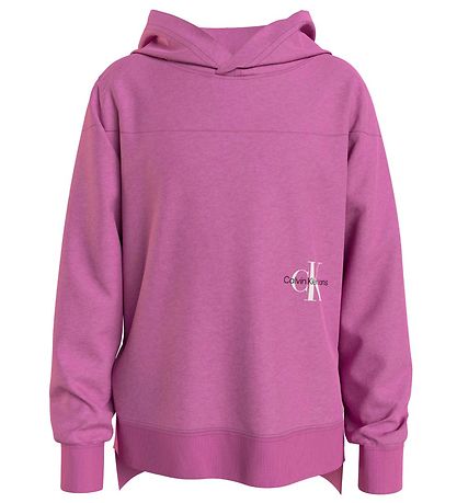 Calvin Klein Hættetrøje - Monogram Off Placed Hoodie - Iris Orch Calvin Klein Hættetrøje - Monogram Off Placed Hoodie - Iris Orch