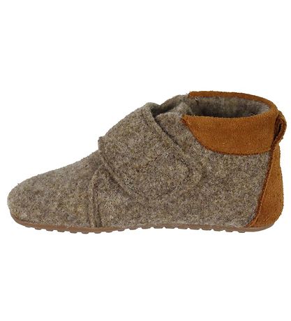 Pom Pom Hjemmesko - Uld - Brown Melange