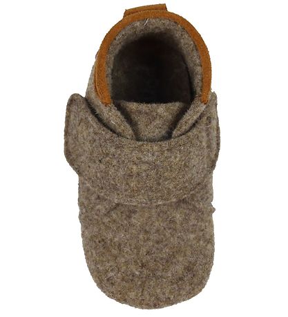Pom Pom Hjemmesko - Uld - Brown Melange