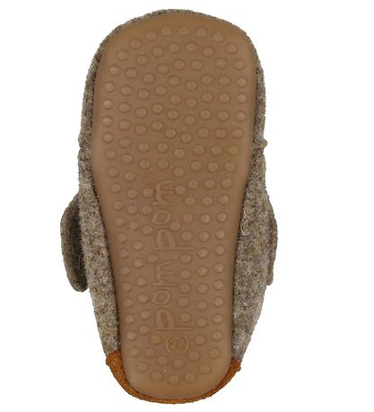 Pom Pom Hjemmesko - Uld - Brown Melange