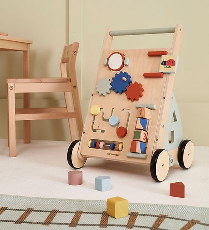 Kids Concept Gåvogn - Edvin - Træ/Blå