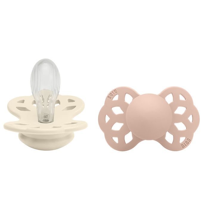 BIBS Symmetrisk Infinity Sut - 2-Pak - Str. 2 - Silikone - Ivory/Blush