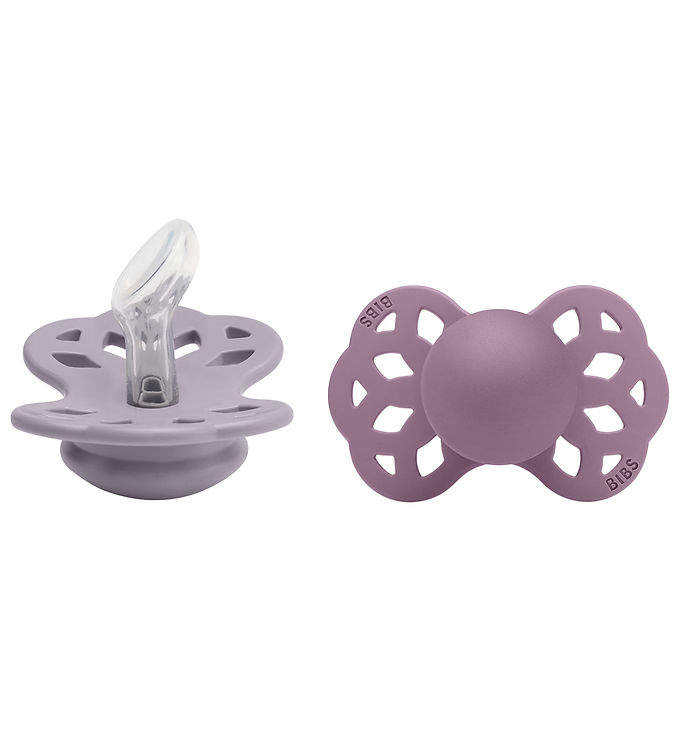 BIBS Infinity Silicone Anatomisk Fossil Grey/Mauve 2 pak - Flere størrelser
