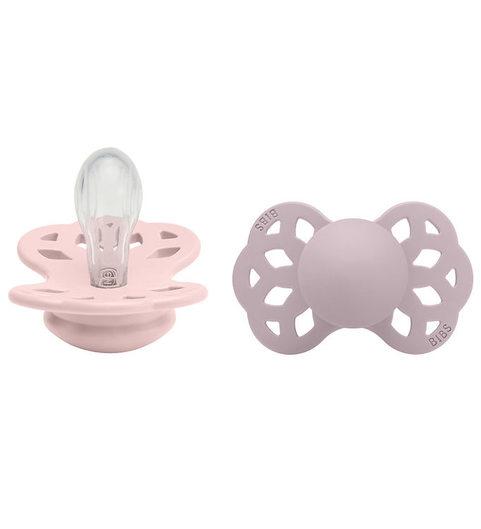 BIBS Infinity Symmetrisk Sut 2-Pak Silikone Str. 1 - Blossom / Dusky Lilac