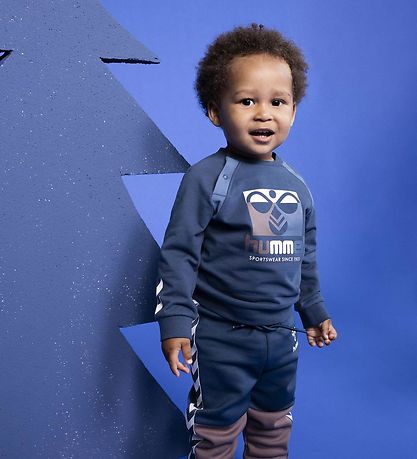 Hummel Sweatshirt - hmlLassen - Sargasso Sea m. Logo